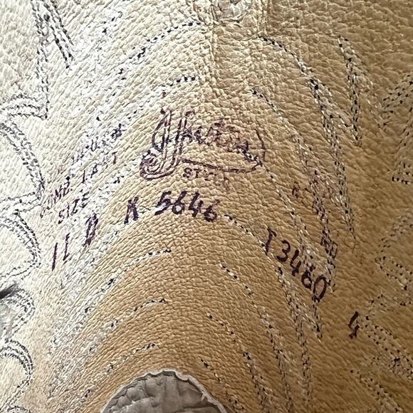 Vintage Justin Style #K5646 Leather Lizard Skin Cream  Western Cowboy Boots 11 D - Picture 9 of 9